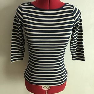 ZARA sz S (26) boatneck knit 3/4 striped knit EUC